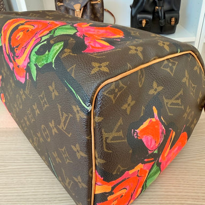 Louis Vuitton Limited Edition Speedy 30 Monogram Roses Stephen Sprouse Collector's Item