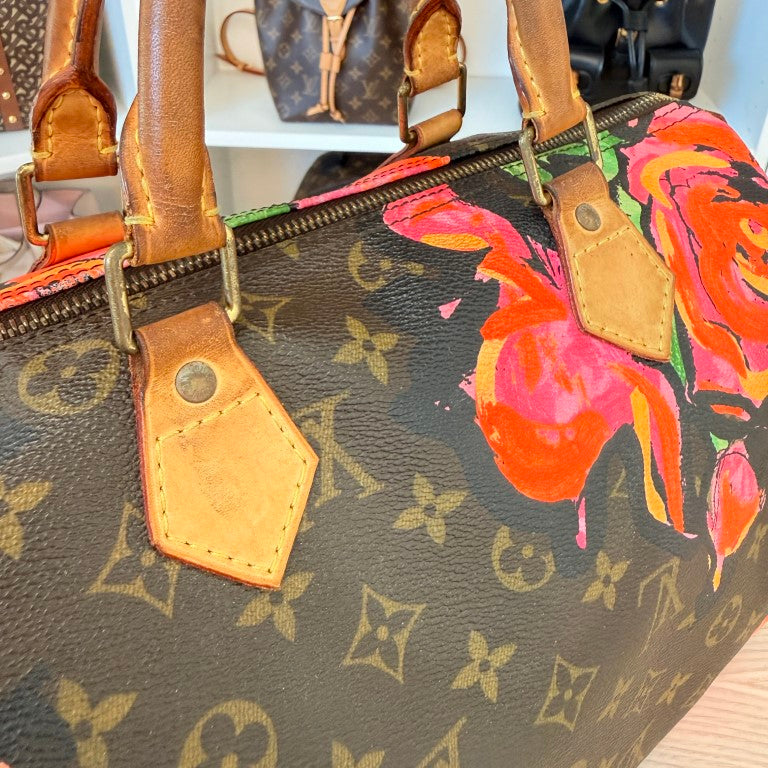 Louis Vuitton Limited Edition Speedy 30 Monogram Roses Stephen Sprouse Collector's Item