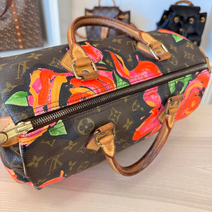 Louis Vuitton Limited Edition Speedy 30 Monogram Roses Stephen Sprouse Collector's Item