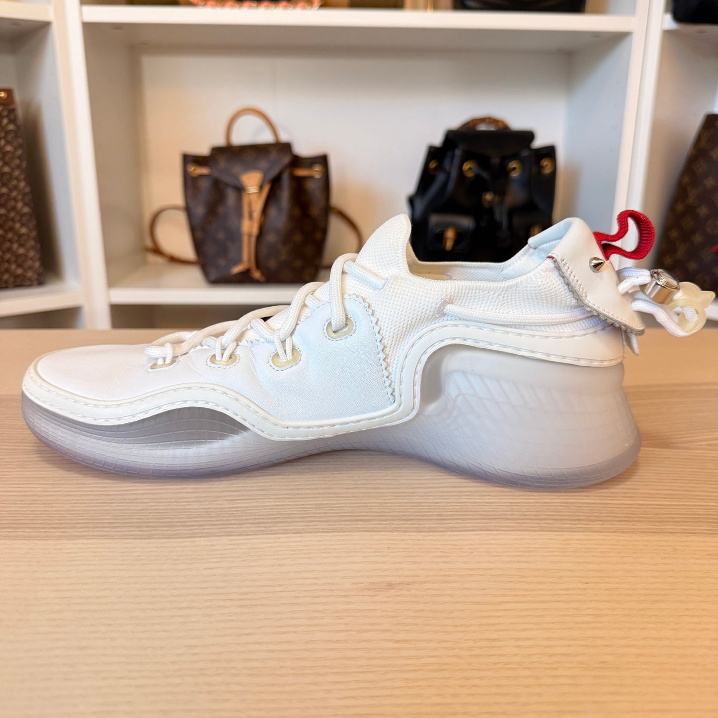 Christian Louboutin Arpoador White Leather Drawstring Low Top Sneakers 42.5