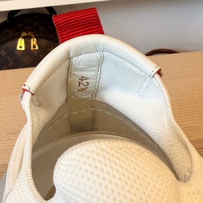 Christian Louboutin Arpoador White Leather Drawstring Low Top Sneakers 42.5