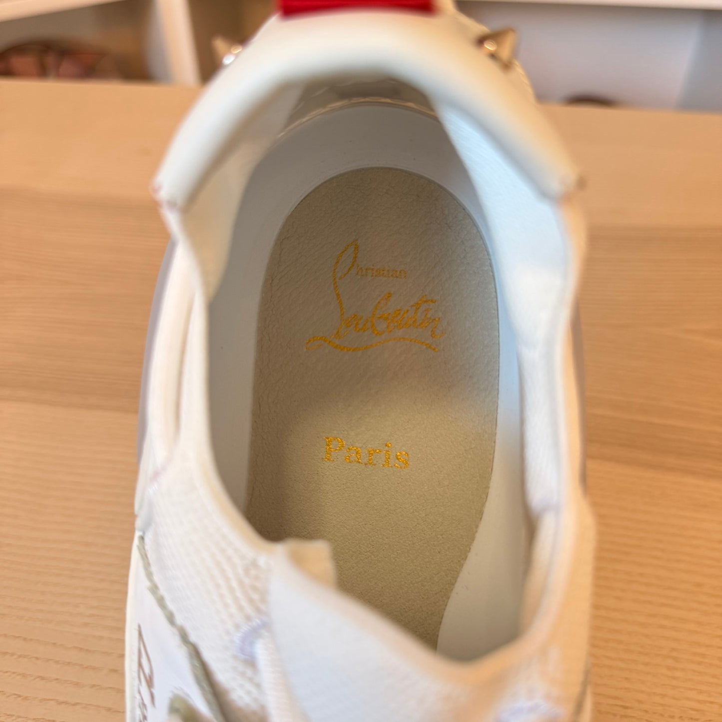 Christian Louboutin Arpoador White Leather Drawstring Low Top Sneakers 42.5