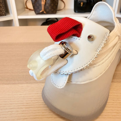Christian Louboutin Arpoador White Leather Drawstring Low Top Sneakers 42.5