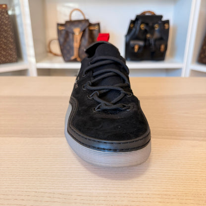 Christian Louboutin Arpoador Black Leather Drawstring Low Top Sneakers Size 42.5/ Size 9