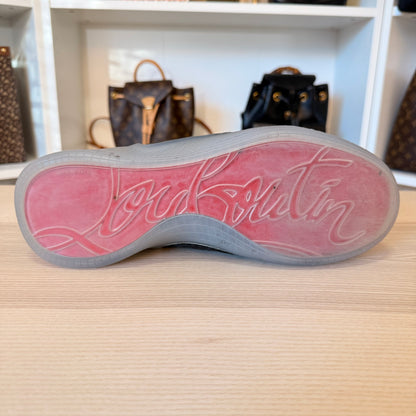 Christian Louboutin Arpoador Black Leather Drawstring Low Top Sneakers Size 42.5/ Size 9