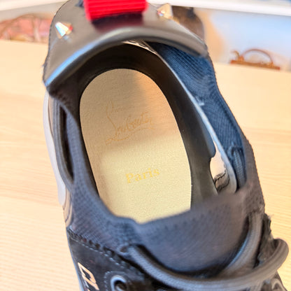 Christian Louboutin Arpoador Black Leather Drawstring Low Top Sneakers Size 42.5/ Size 9