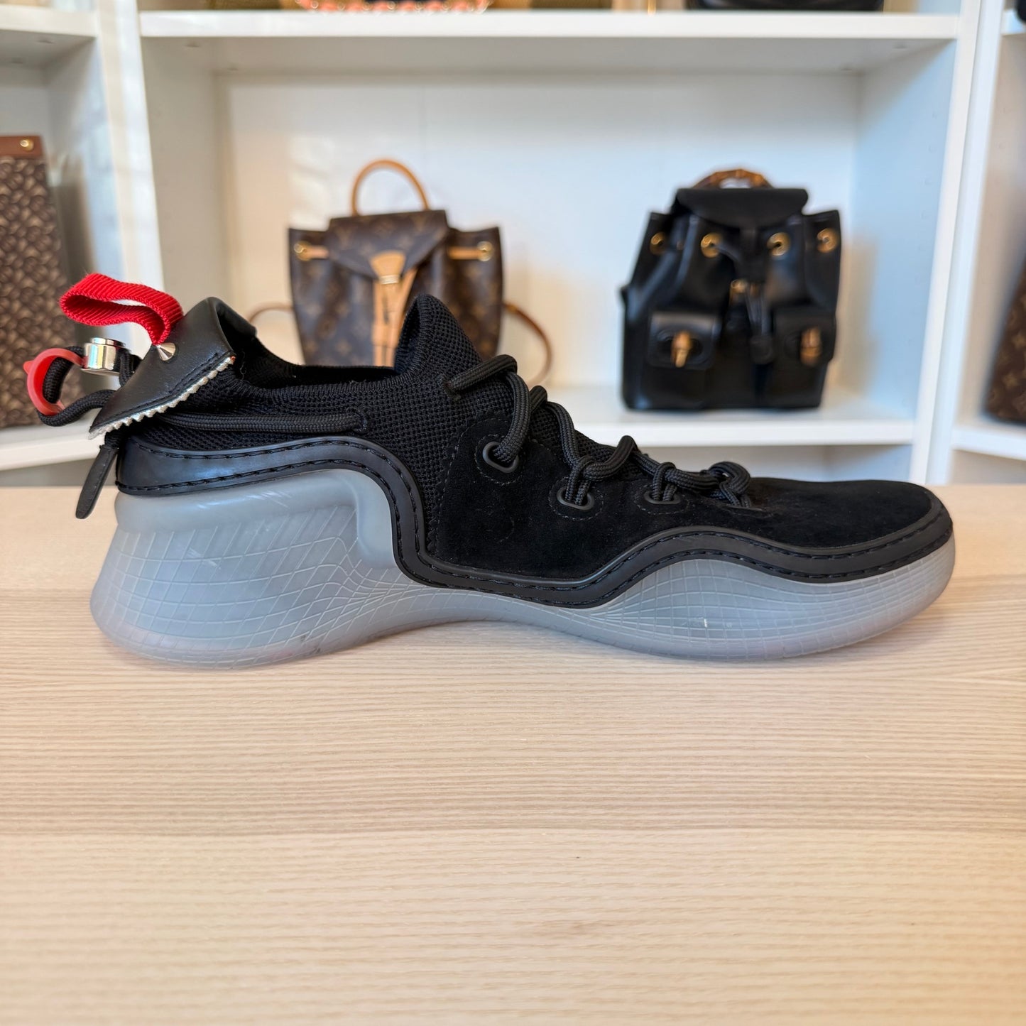Christian Louboutin Arpoador Black Leather Drawstring Low Top Sneakers Size 42.5/ Size 9