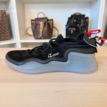 Christian Louboutin Arpoador Black Leather Drawstring Low Top Sneakers Size 42.5/ Size 9