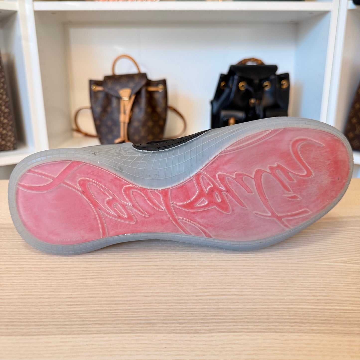 Christian Louboutin Arpoador Black Leather Drawstring Low Top Sneakers Size 42.5/ Size 9