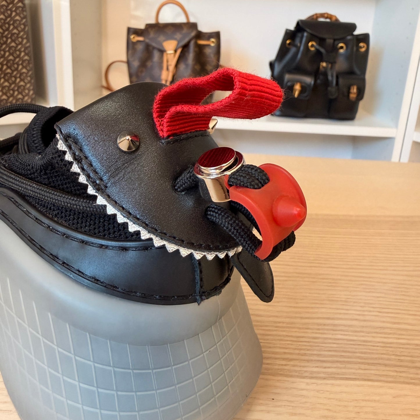 Christian Louboutin Arpoador Black Leather Drawstring Low Top Sneakers Size 42.5/ Size 9