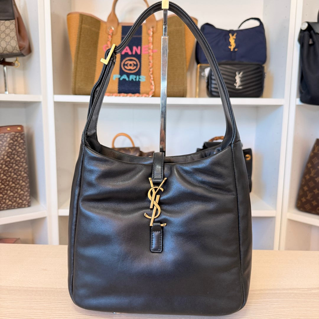 Saint Laurent YSL Padded Lambskin Small Le 5 A 7 Supple Hobo Black
