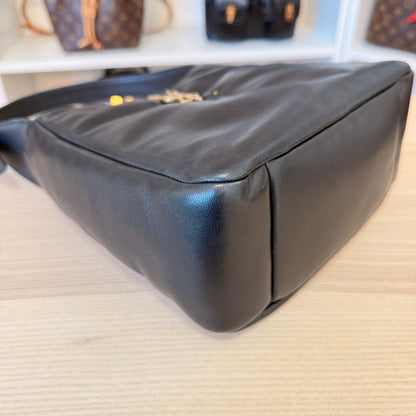 Saint Laurent YSL Padded Lambskin Small Le 5 A 7 Supple Hobo Black