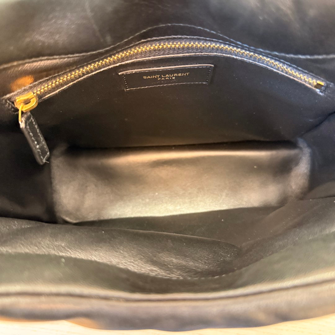 Saint Laurent YSL Padded Lambskin Small Le 5 A 7 Supple Hobo Black