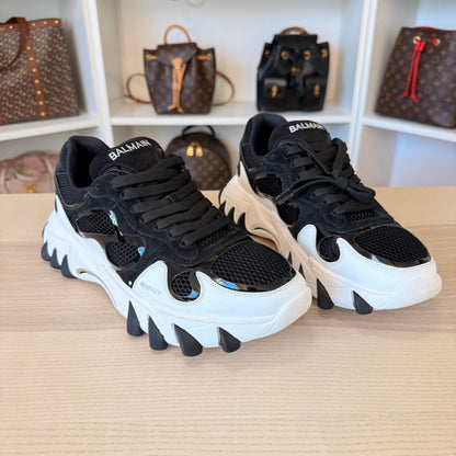Balmain B-East Sneakers Size 9 US / 42 EU Black/White
