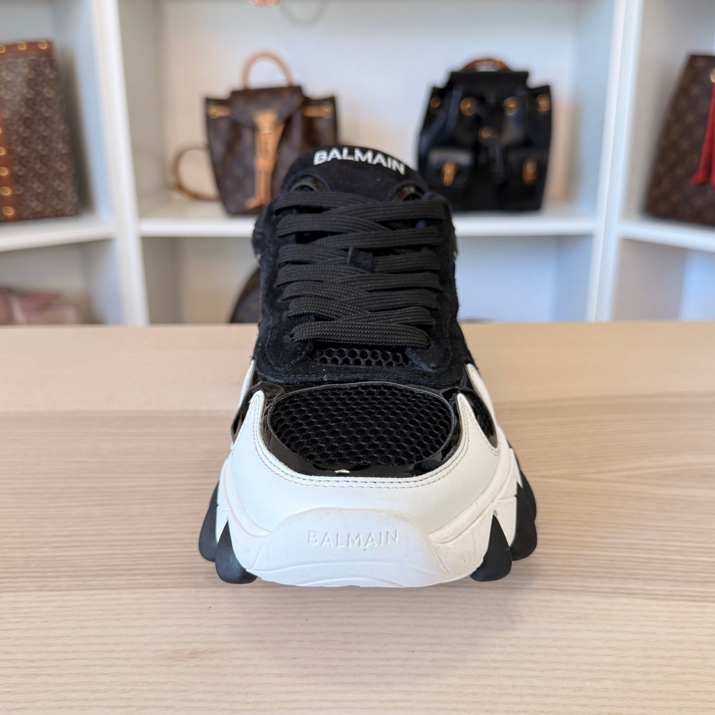 Balmain B-East Sneakers Size 9 US / 42 EU Black/White