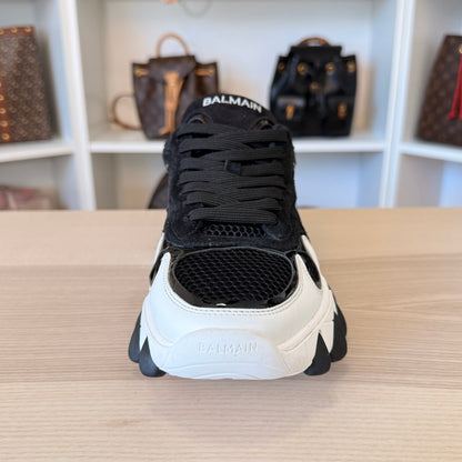 Balmain B-East Sneakers Size 9 US / 42 EU Black/White