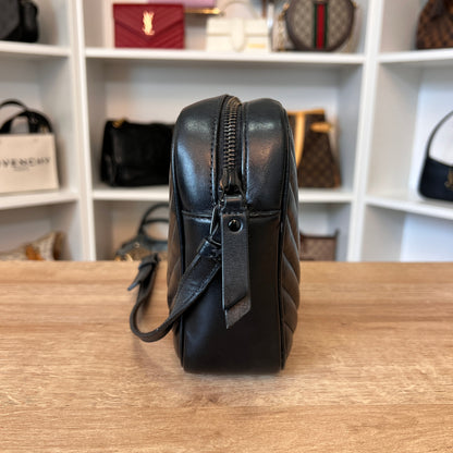 Saint Laurent Calfskin Monogram Lou Camera Bag Black Hardware