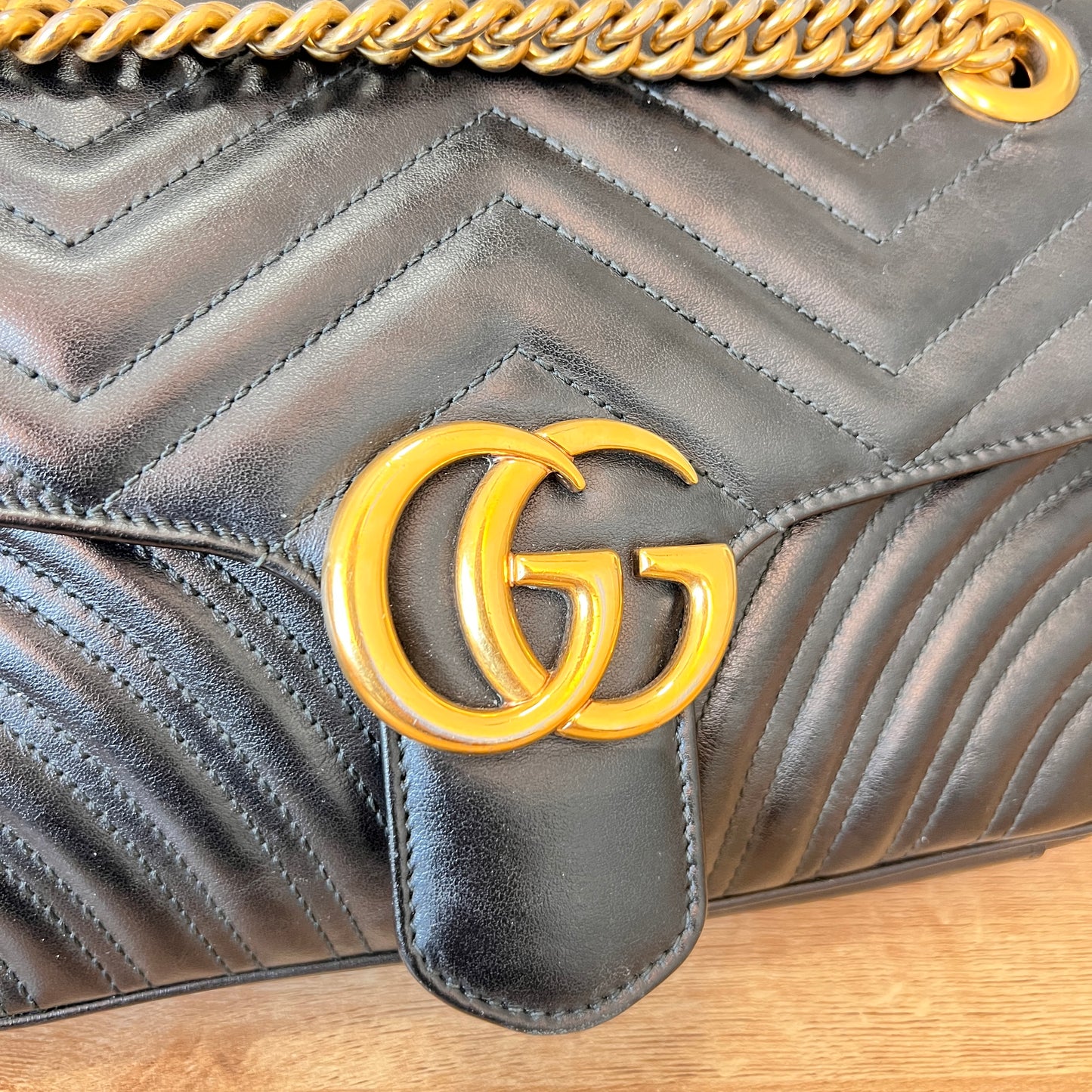 Gucci Matelasse Small GG Marmont Shoulder Bag Black