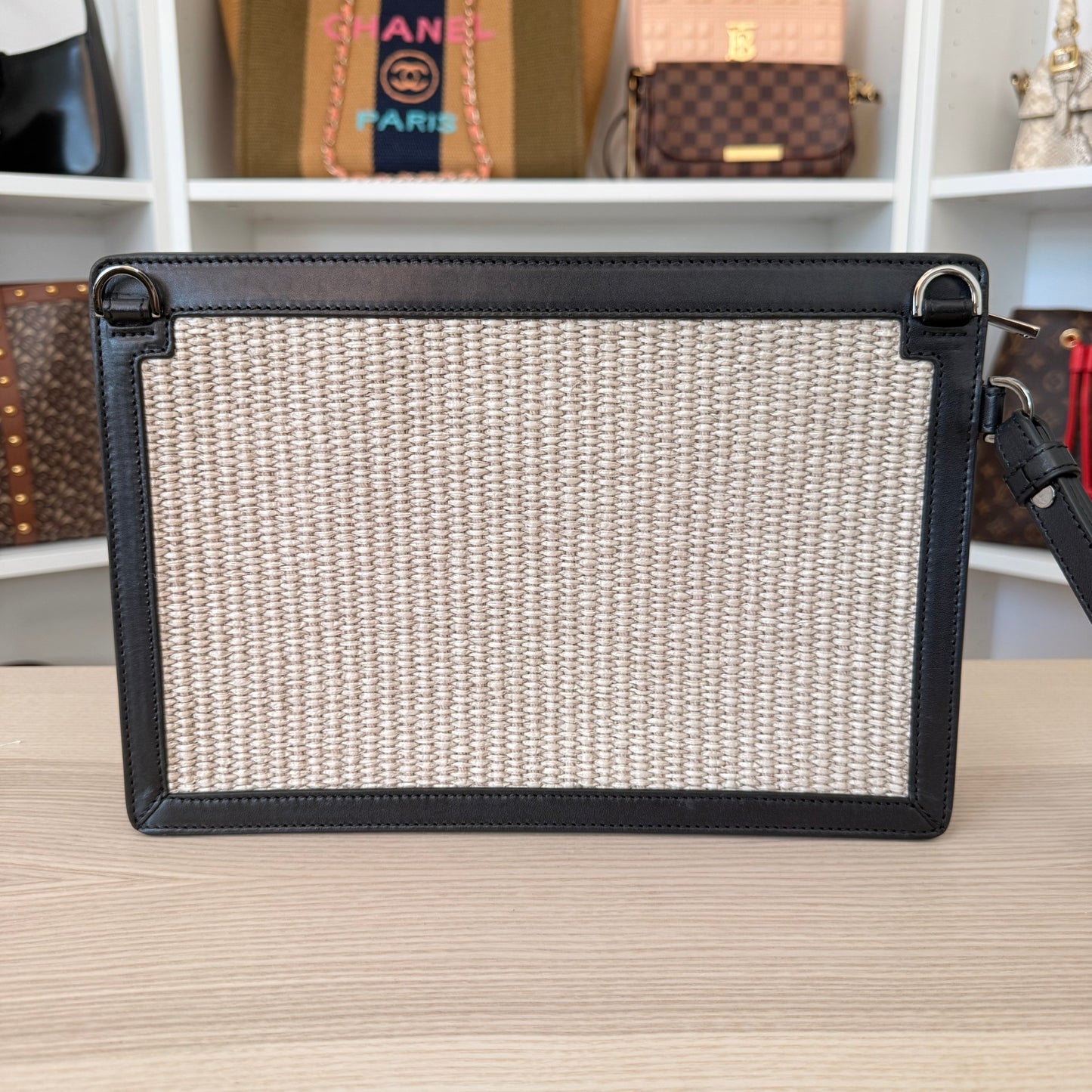 Versace Raffia Pouch Clutch/Wristlet/Crossbody Bag