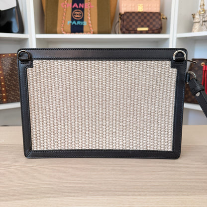 Versace Raffia Pouch Clutch/Wristlet/Crossbody Bag