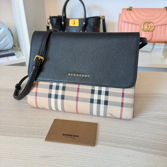 Burberry Haymarket Check Small Loxley Crossbody Black