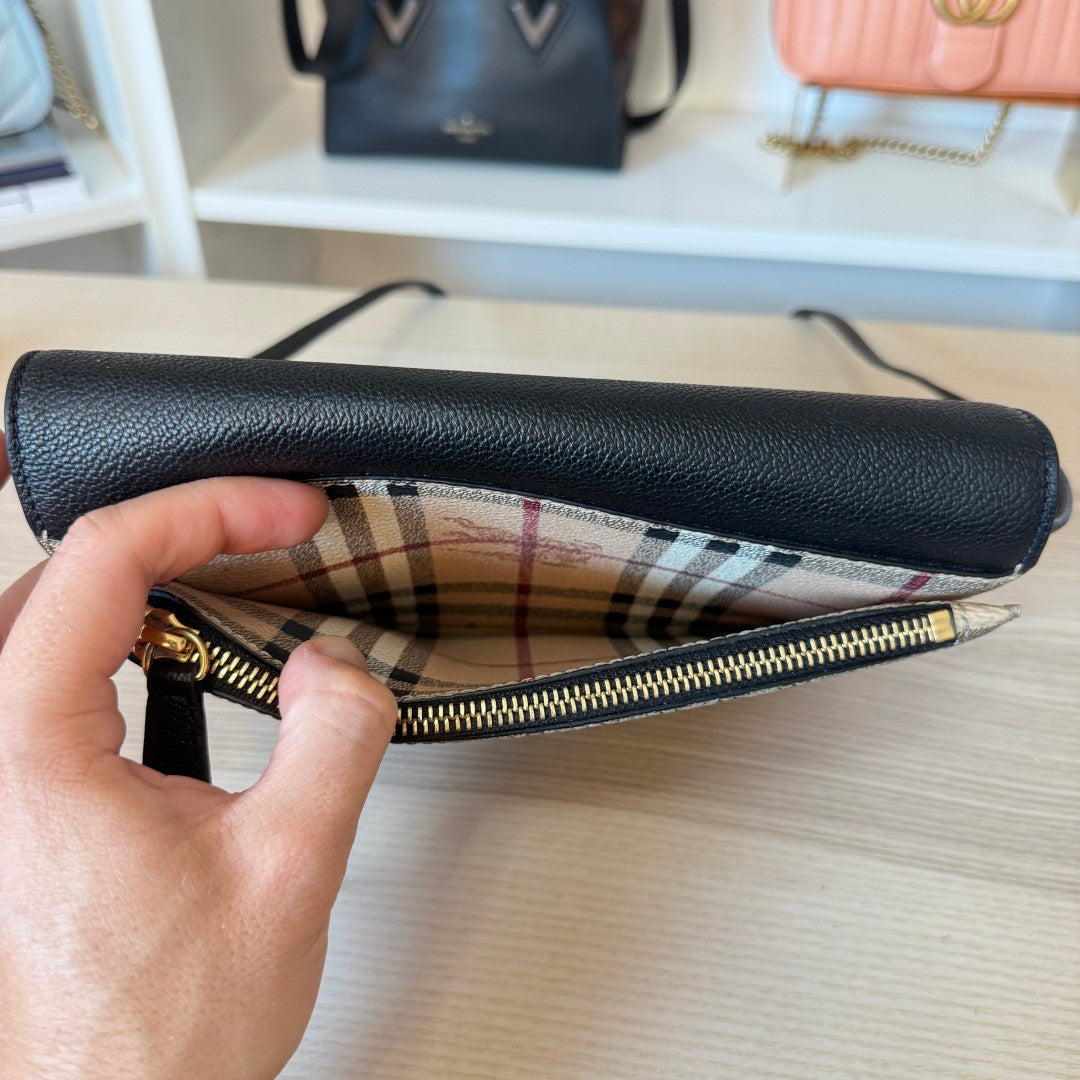 Burberry Haymarket Check Small Loxley Crossbody Black