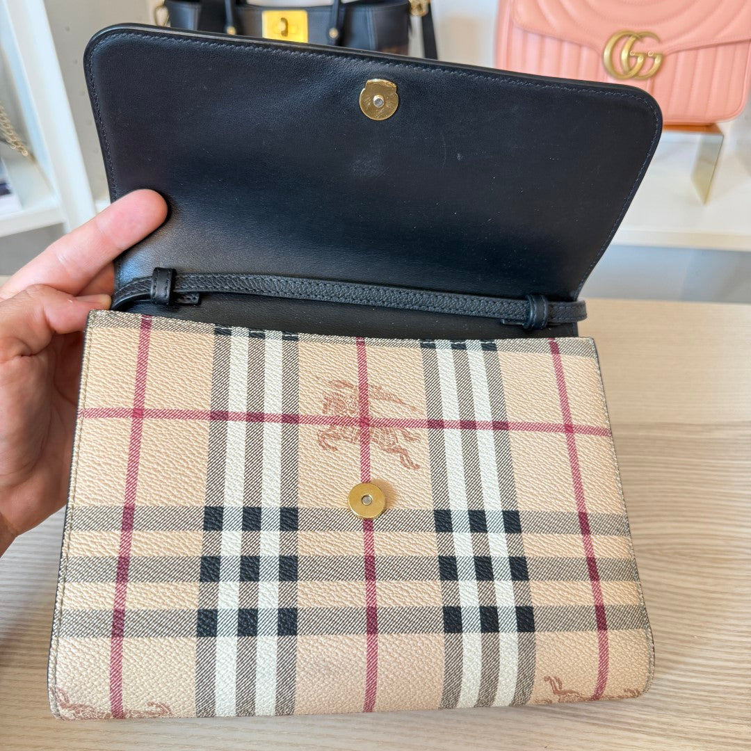 Burberry Haymarket Check Small Loxley Crossbody Black
