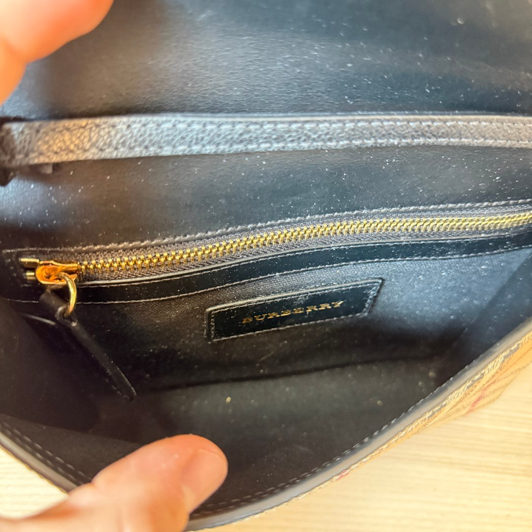 Burberry Haymarket Check Small Loxley Crossbody Black
