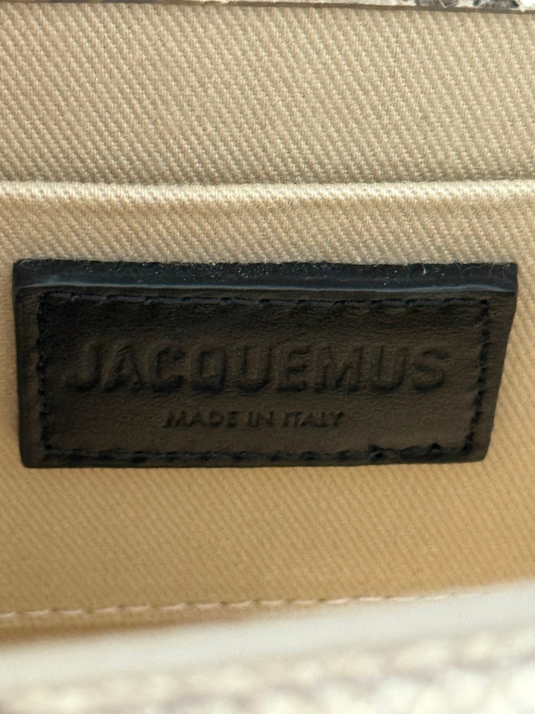 Jacquemus Goatskin Python Embossed Le Chiquito Moyen Beige