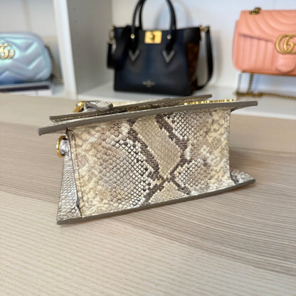 Jacquemus Goatskin Python Embossed Le Chiquito Moyen Beige