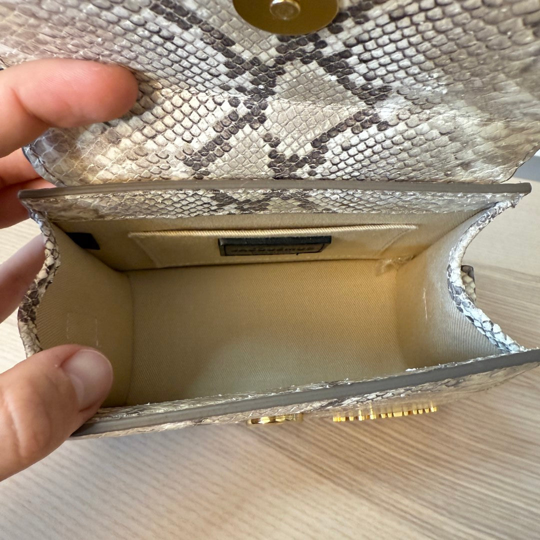 Jacquemus Goatskin Python Embossed Le Chiquito Moyen Beige