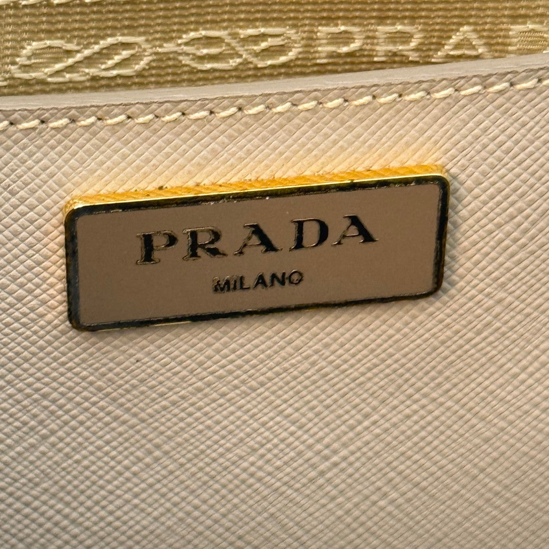 Prada Saffiano Large Galleria Double Zip Tote Grey