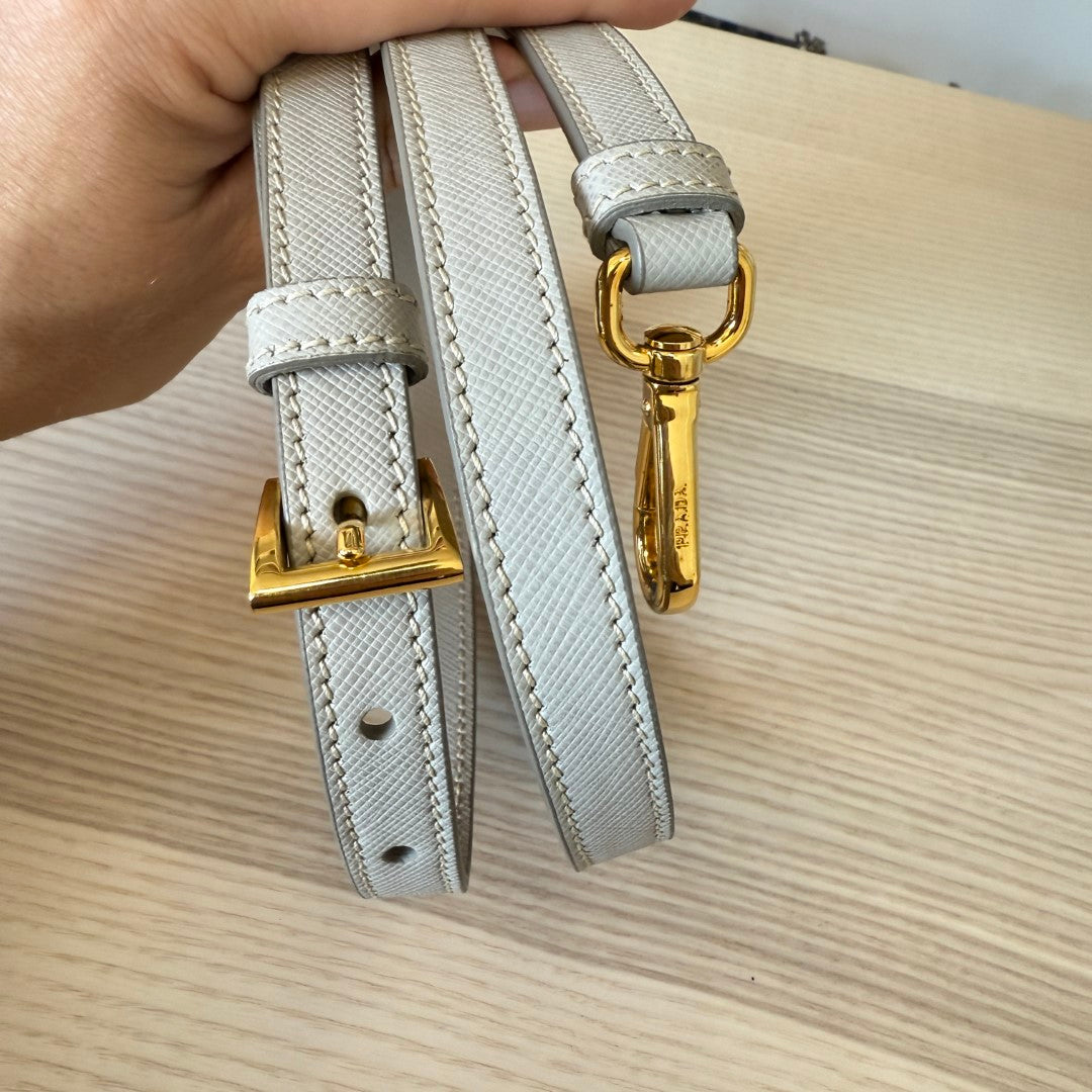 Prada Saffiano Large Galleria Double Zip Tote Grey