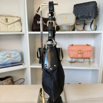 Prada Tessuto Nylon Vela Raso Bear Hobo Black