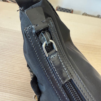 Prada Tessuto Nylon Vela Raso Bear Hobo Black