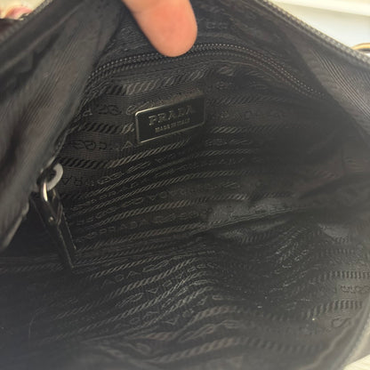 Prada Tessuto Nylon Vela Raso Bear Hobo Black