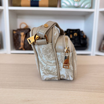 Versace Jacquard Crossbody Bag Beige
