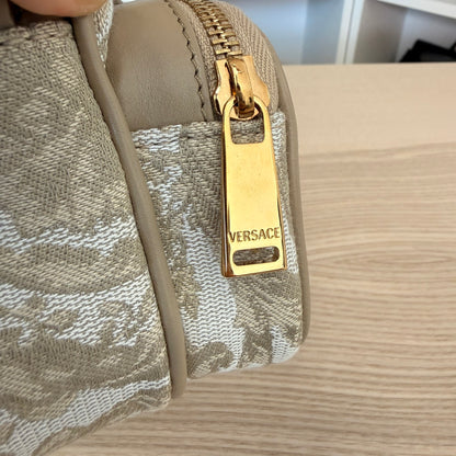 Versace Jacquard Crossbody Bag Beige