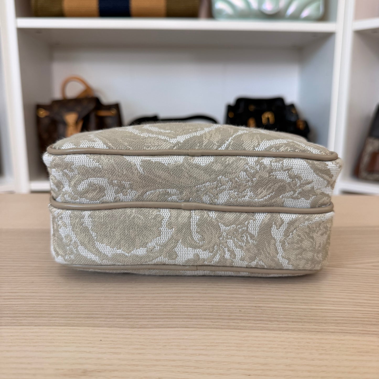 Versace Jacquard Crossbody Bag Beige