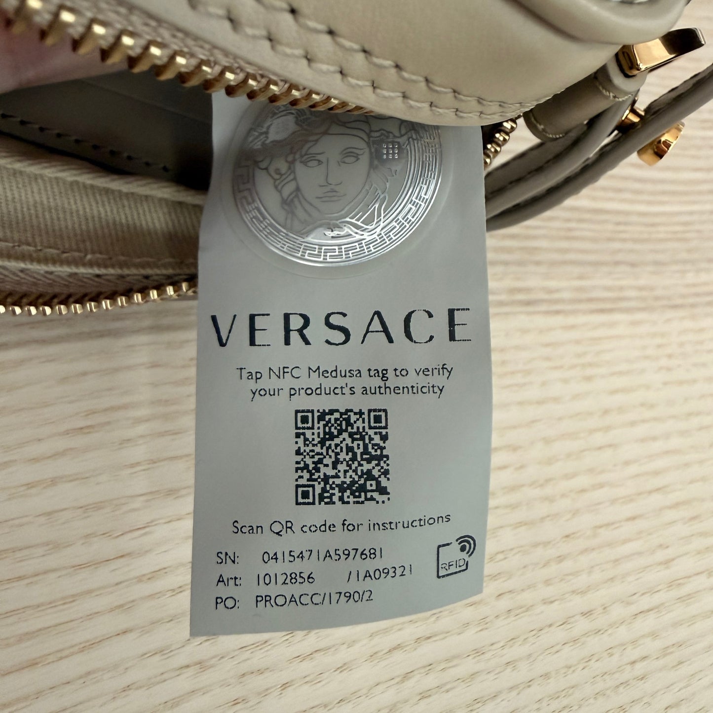 Versace Jacquard Crossbody Bag Beige