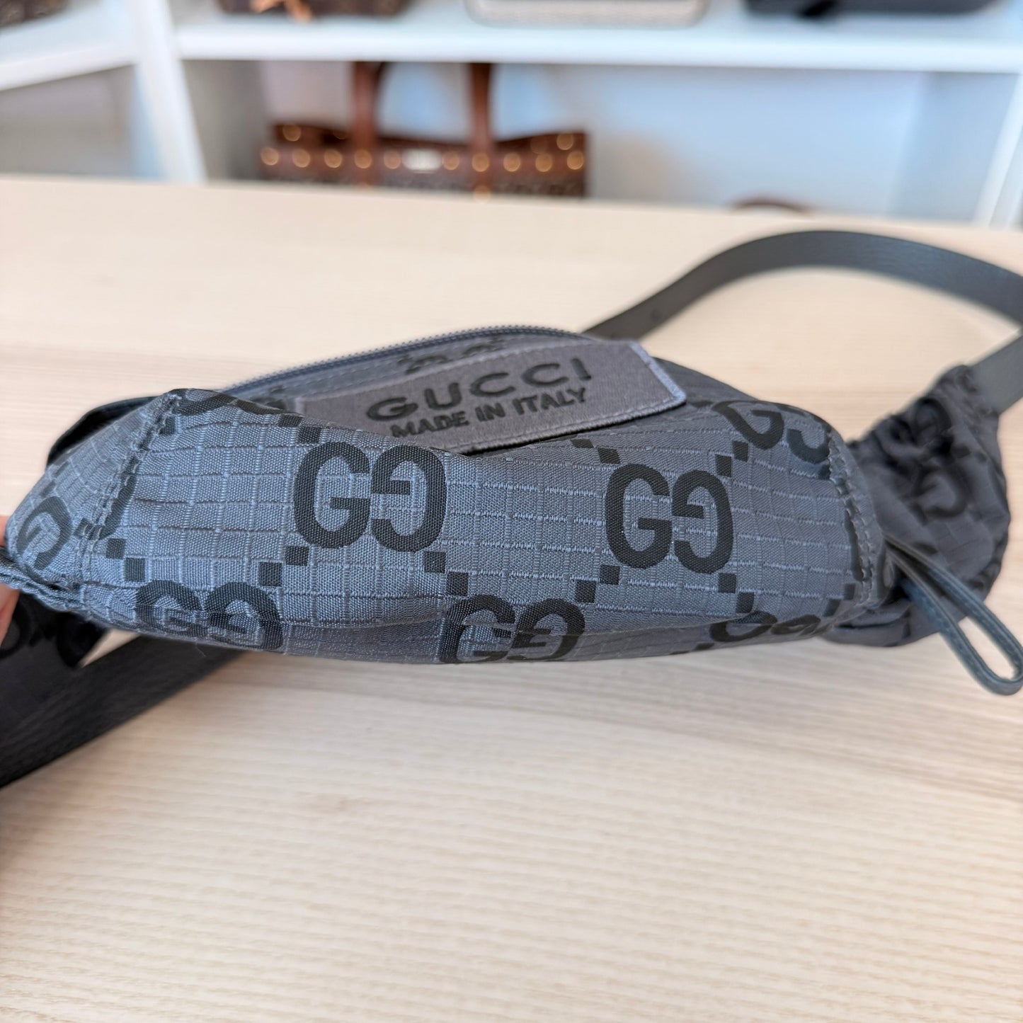 Gucci GG Nylon Ripstop Belt Bag Grey