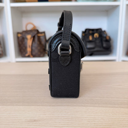 Gucci Monogram Jumbo GG Mini Horsebit 1955 Shoulder Bag Black