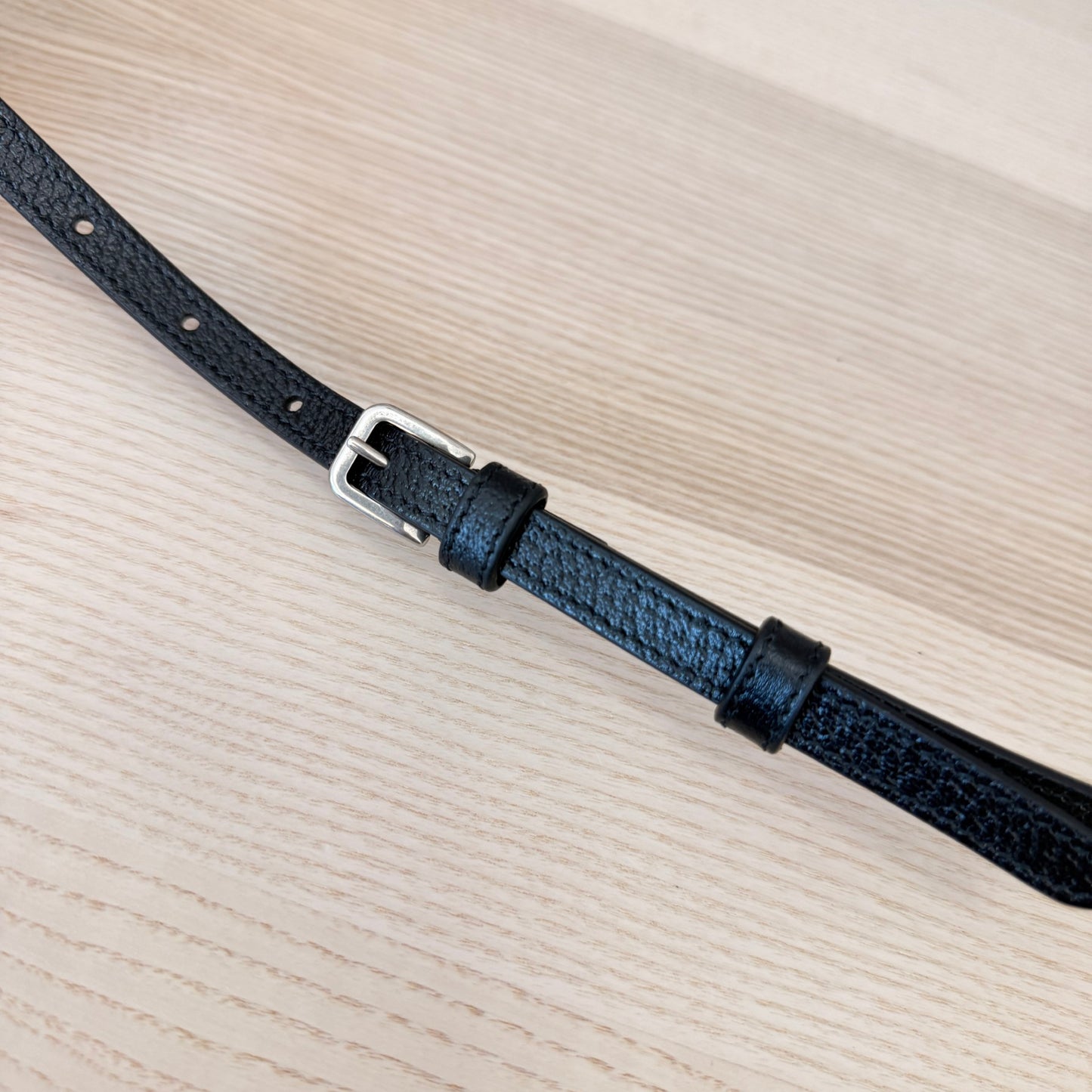 Gucci Monogram Jumbo GG Mini Horsebit 1955 Shoulder Bag Black