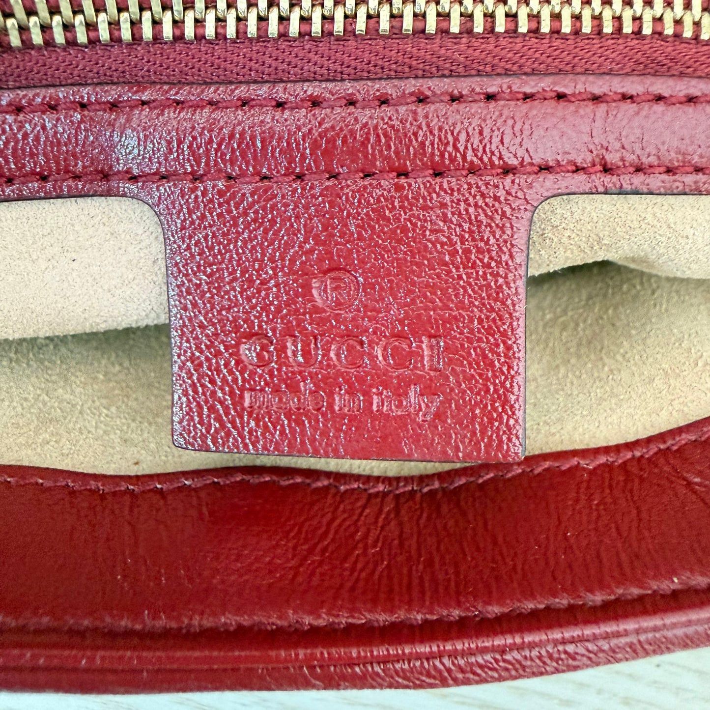 Gucci Monogram GG Azalea Matelasse Marmont Chain Shoulder Bag Beige Ebony