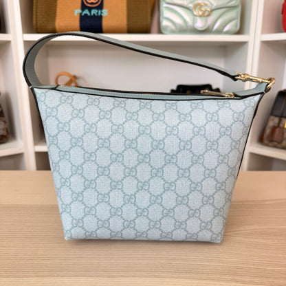 Gucci GG Supreme Monogram Super Mini Ophidia Shoulder Bag Dusty Blue