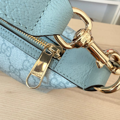 Gucci GG Supreme Monogram Super Mini Ophidia Shoulder Bag Dusty Blue