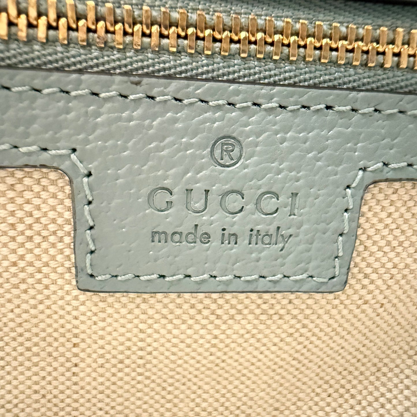 Gucci GG Supreme Monogram Super Mini Ophidia Shoulder Bag Dusty Blue