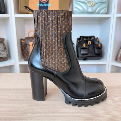 Louis Vuitton Monogram Ankle Boots Smooth Leather Size 37.5 EU / 7.5 US