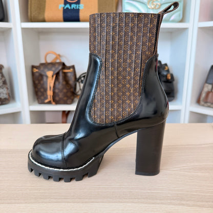 Louis Vuitton Monogram Ankle Boots Smooth Leather Size 37.5 EU / 7.5 US