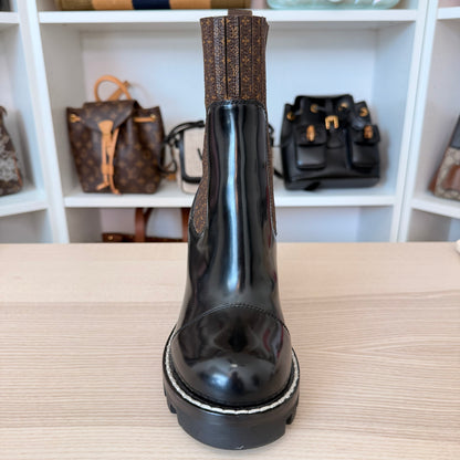 Louis Vuitton Monogram Ankle Boots Smooth Leather Size 37.5 EU / 7.5 US